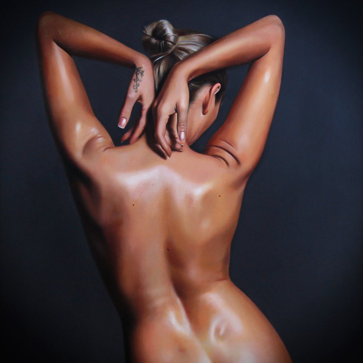 Beautiful Oil On Canvas, Female Nude By V Tsvetkov -photo-4