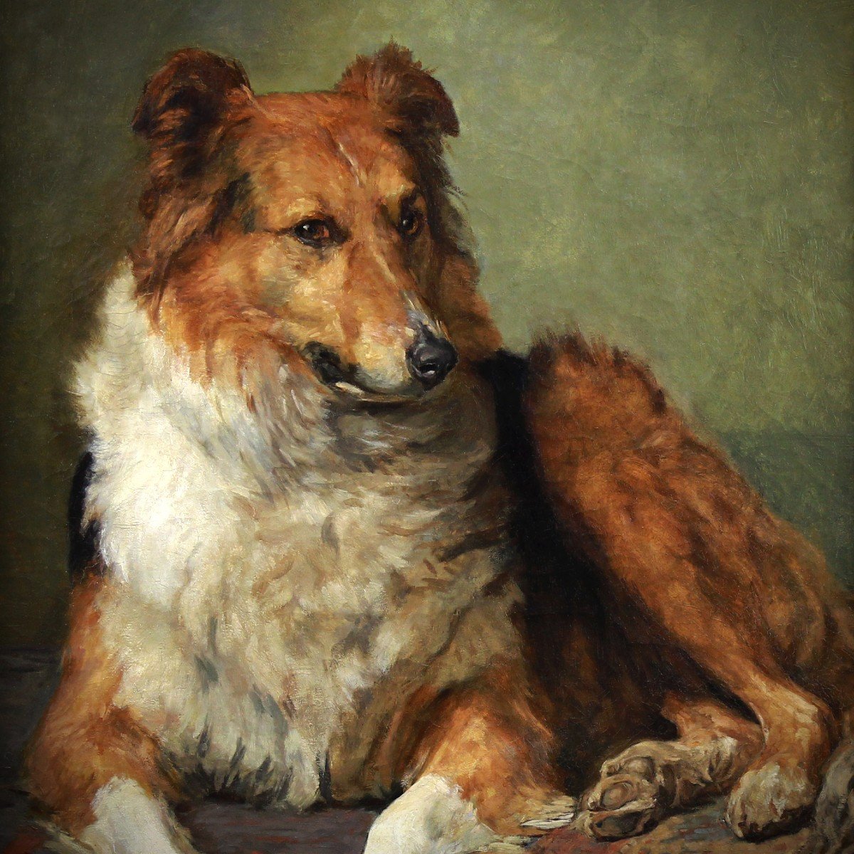 Portrait Of Dog By Charles Van Den Eycken Belgian School 19th-photo-3