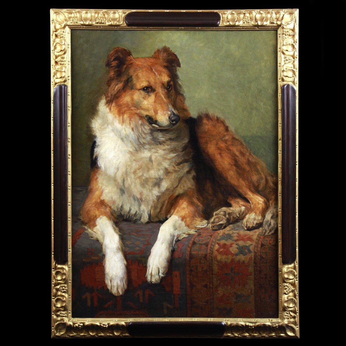 Portrait Of Dog By Charles Van Den Eycken Belgian School 19th-photo-4