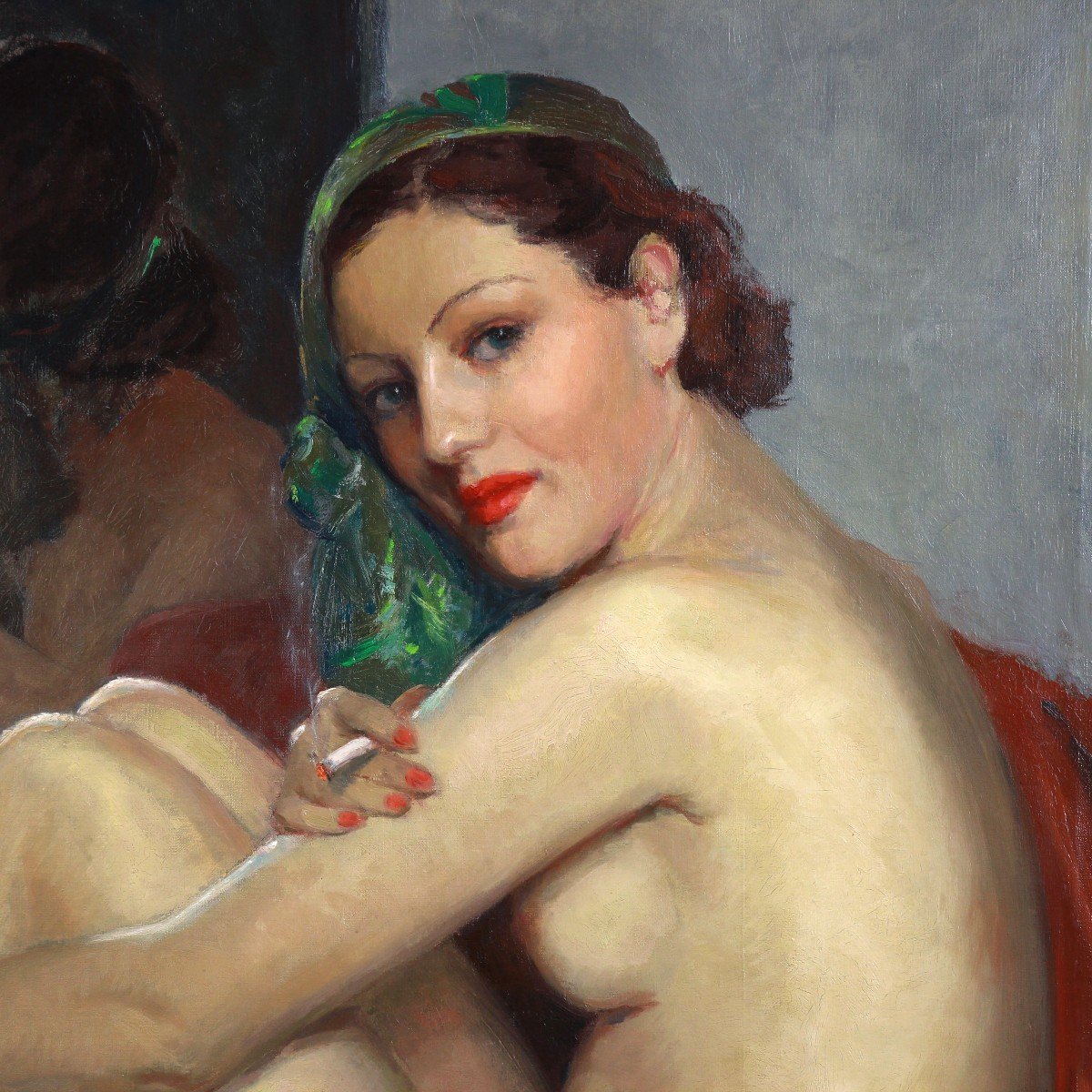 Belle Danseuse De Cabaret Nu Huile Sur Toile-photo-4