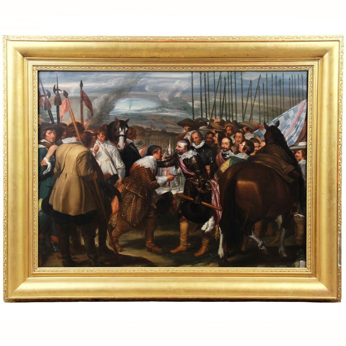 Tableau Scene Historique Huile Sur Toile Fin XIXème Cadre-photo-2