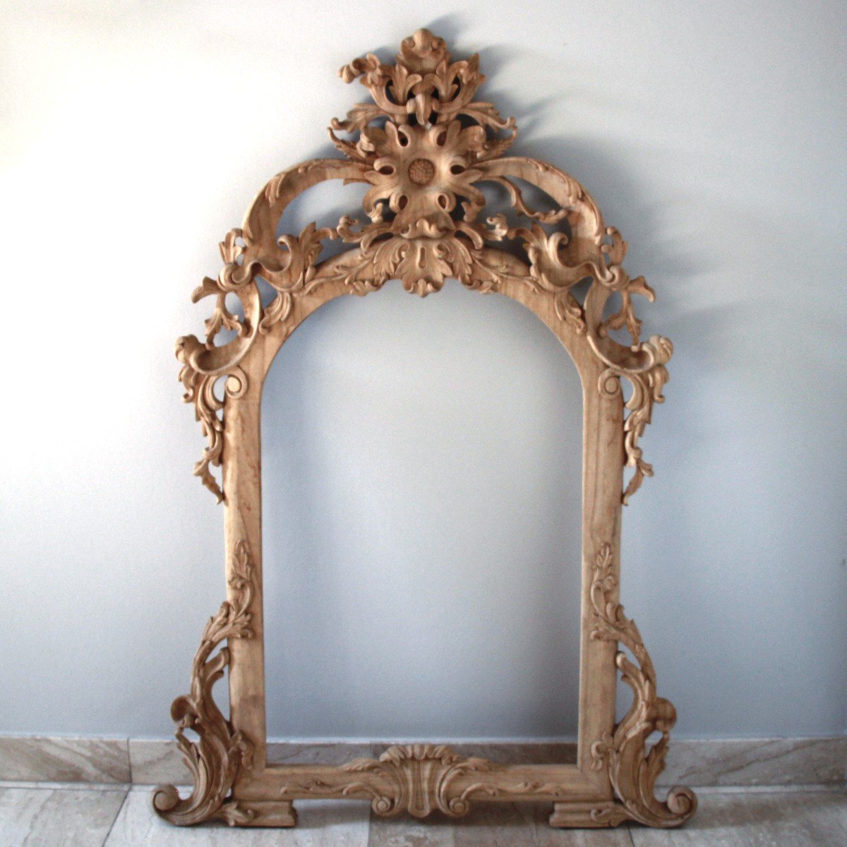 Regency Style Mirror Frame In Untreated Natural Wood