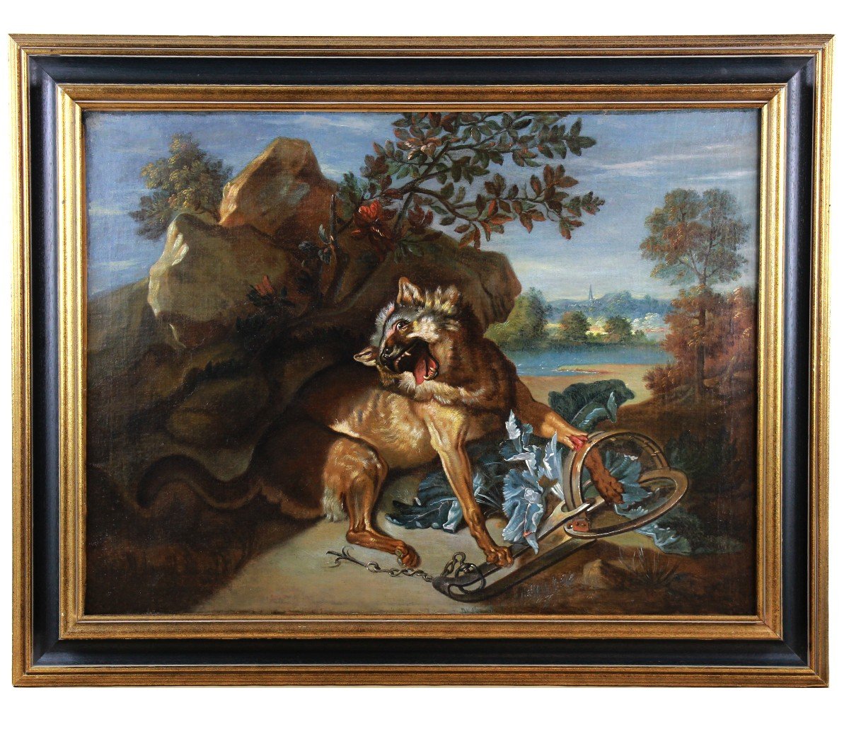Ancienne Peinture Huile Sur Toile 18ème , Cercle J B Oudry-photo-2