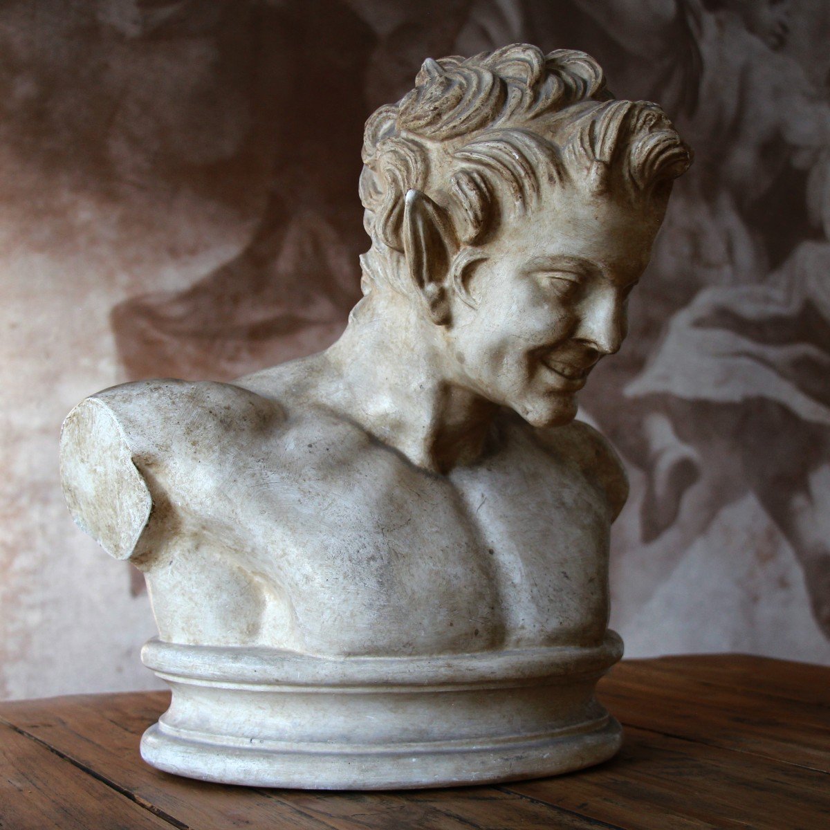 Patinated Plaster Bust -photo-3