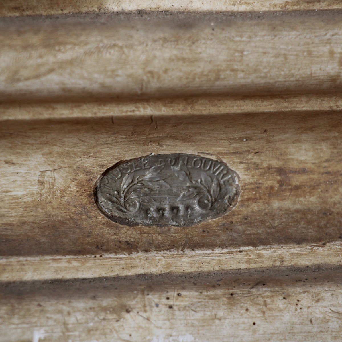 Buste en plâtre patiné style terre cuite du XIXème cachet du Louvre-photo-3