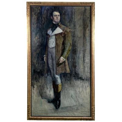 Portrait Huile Sur Toile Par Alfred Moitroux ( 1886-1938 ) école Belge