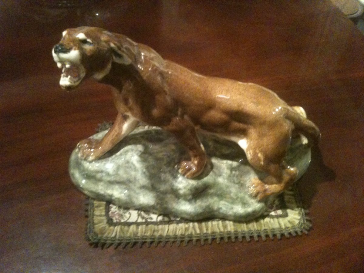 Lioness Ceramic By Clement Massier