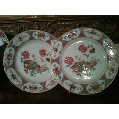 Une Paire Assiettes Porcelaine Cie Des Indes