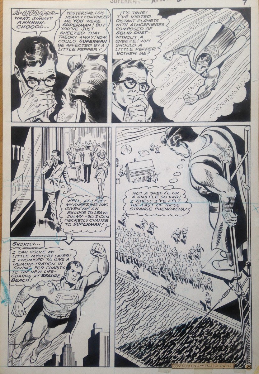 Curt Swan – Dessin Planche Superman