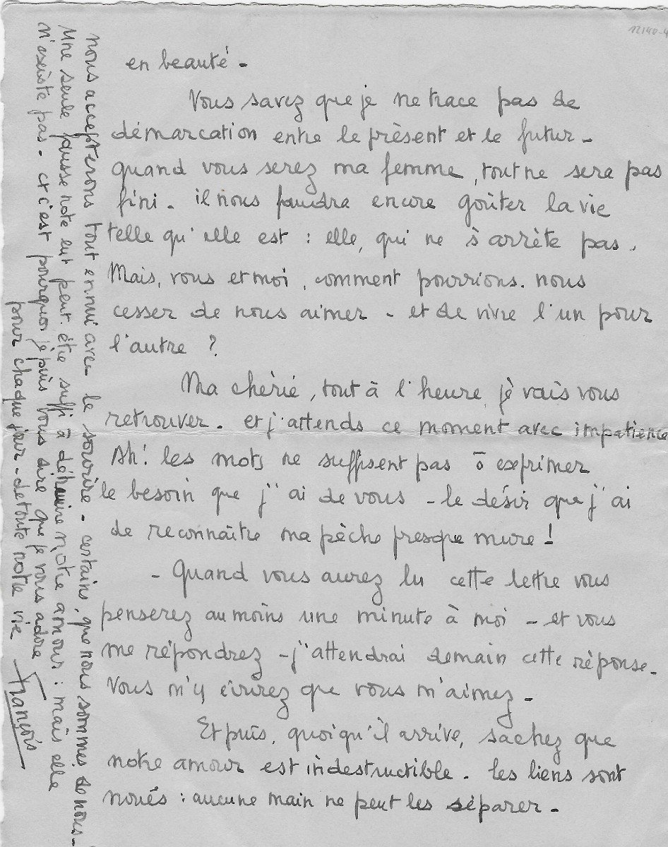 François Mitterrand – Autograph Letter Signed To Catherine Langeais-photo-3