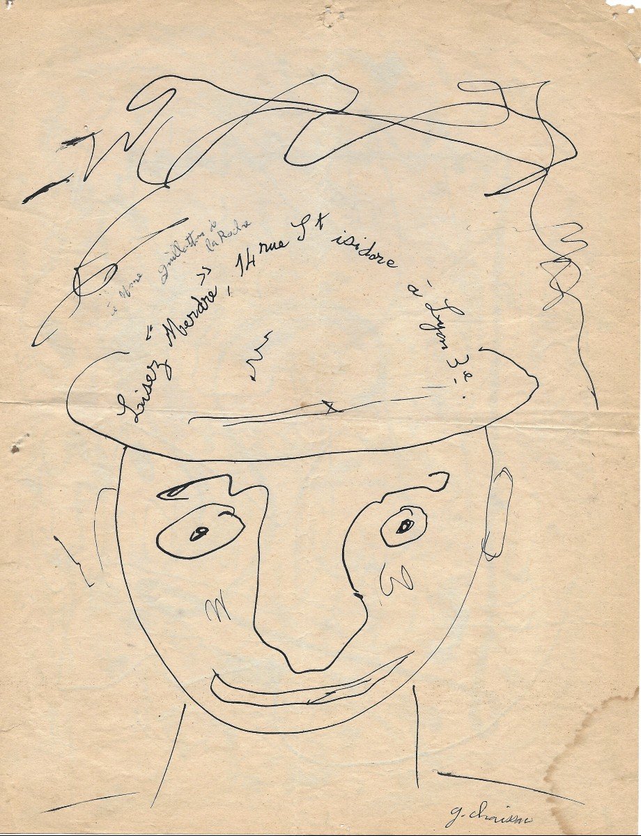 Gaston Chaissac – Original Signed Drawing-photo-2