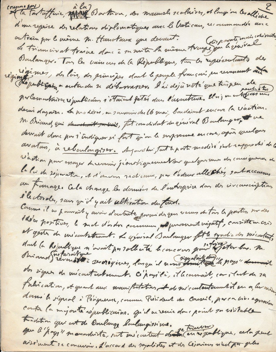 Georges Clemenceau – Manuscrit Autographe 1914-photo-2