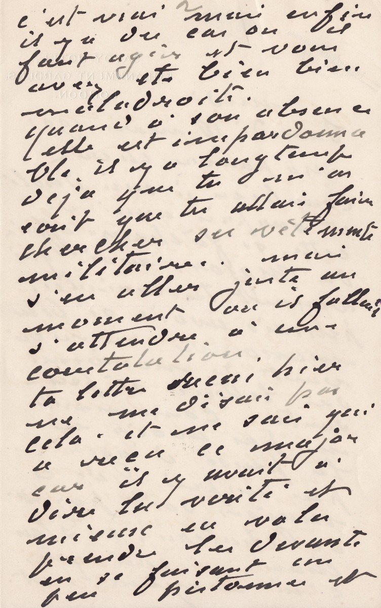 Claude Monet – Autograph Letter Signed To His Wife Alice-photo-2