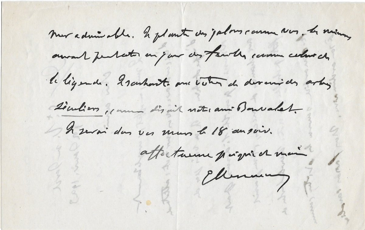 Georges CLEMENCEAU - Lettre autographe signée - Angleterre-photo-3