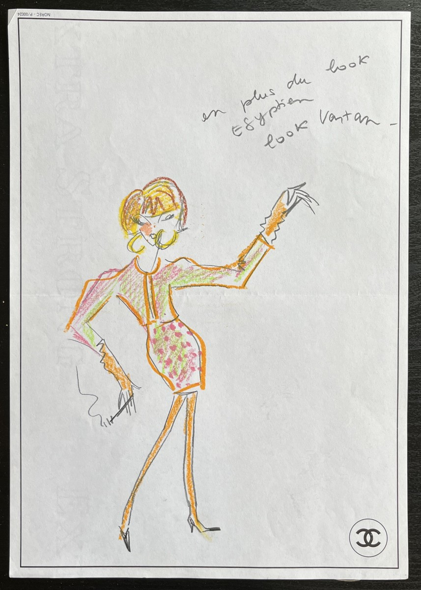 Karl LAGERFELD - dessin croquis original