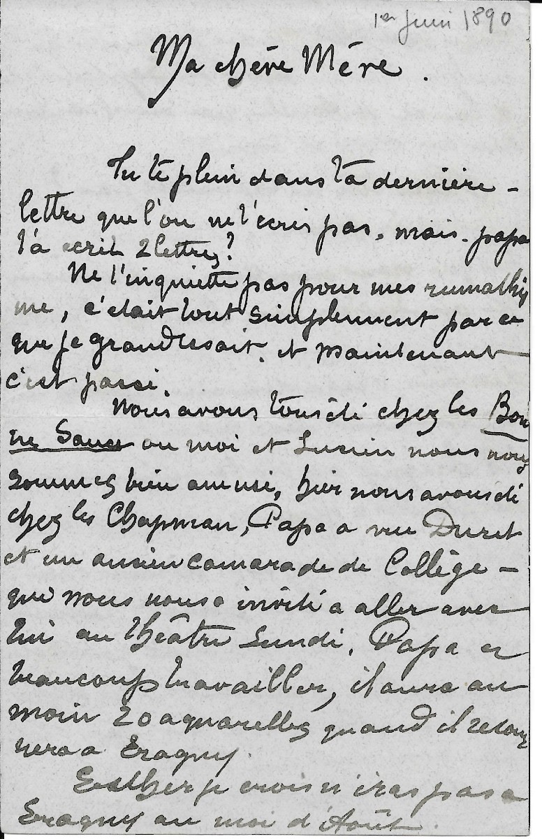 Georges Manzana-pissarro - Autographed Letter Signed To His Mother-photo-2
