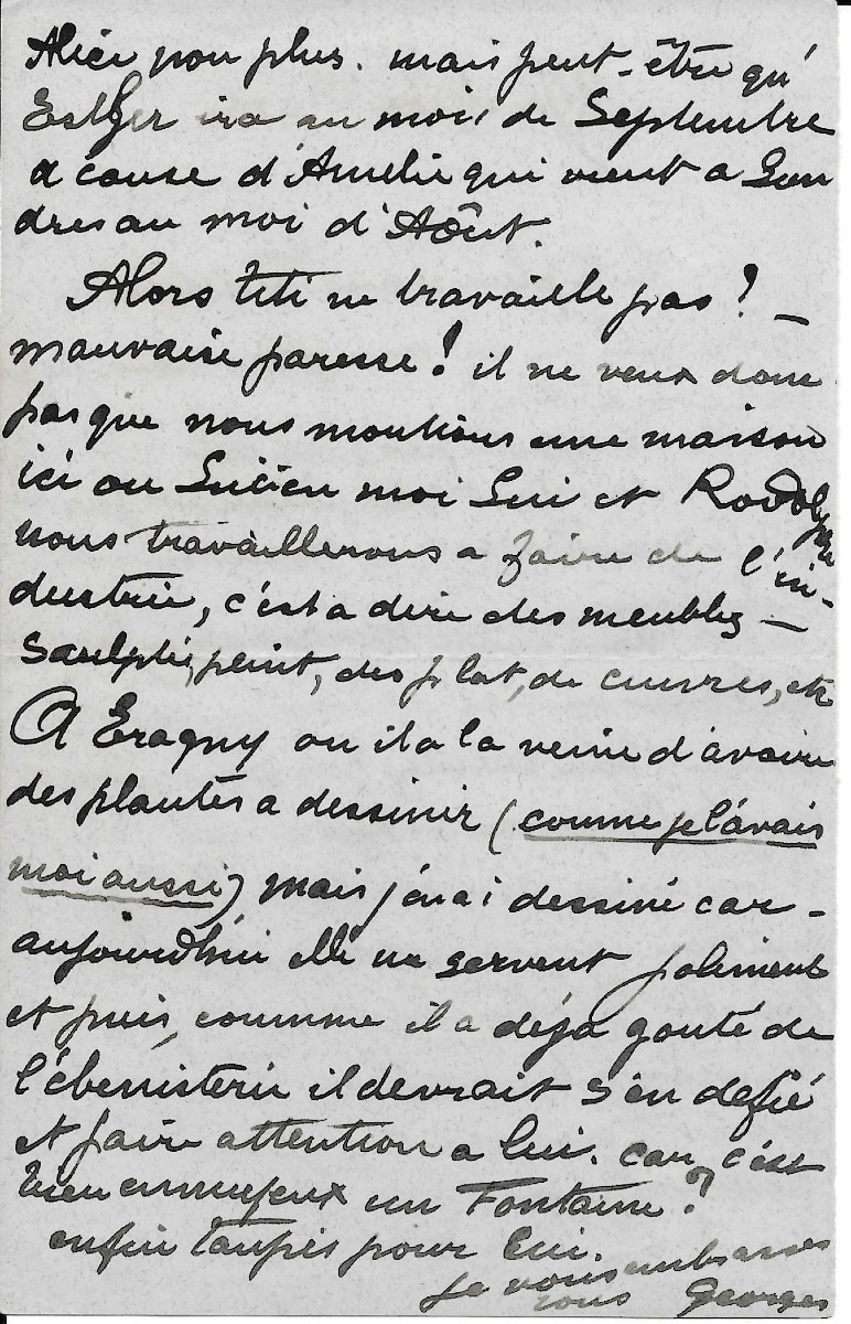 Georges Manzana-pissarro - Autographed Letter Signed To His Mother