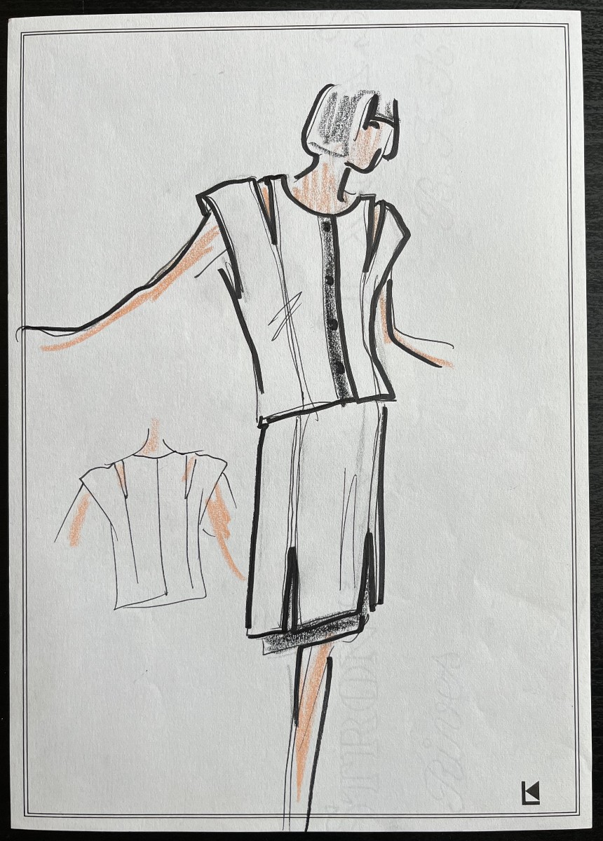 Karl LAGERFELD - dessin croquis original