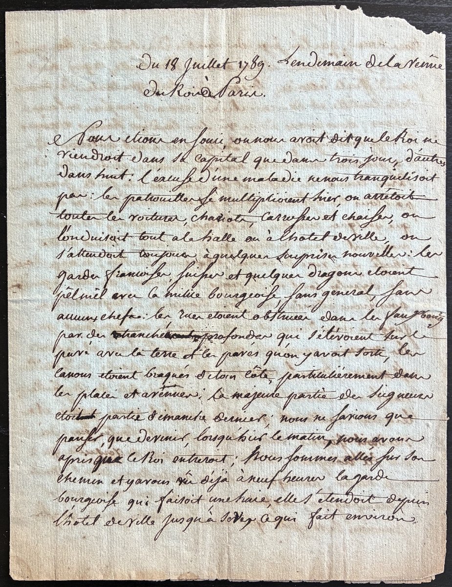 The Bastille - Autograph Letter, Signed, French Revolution, 1789