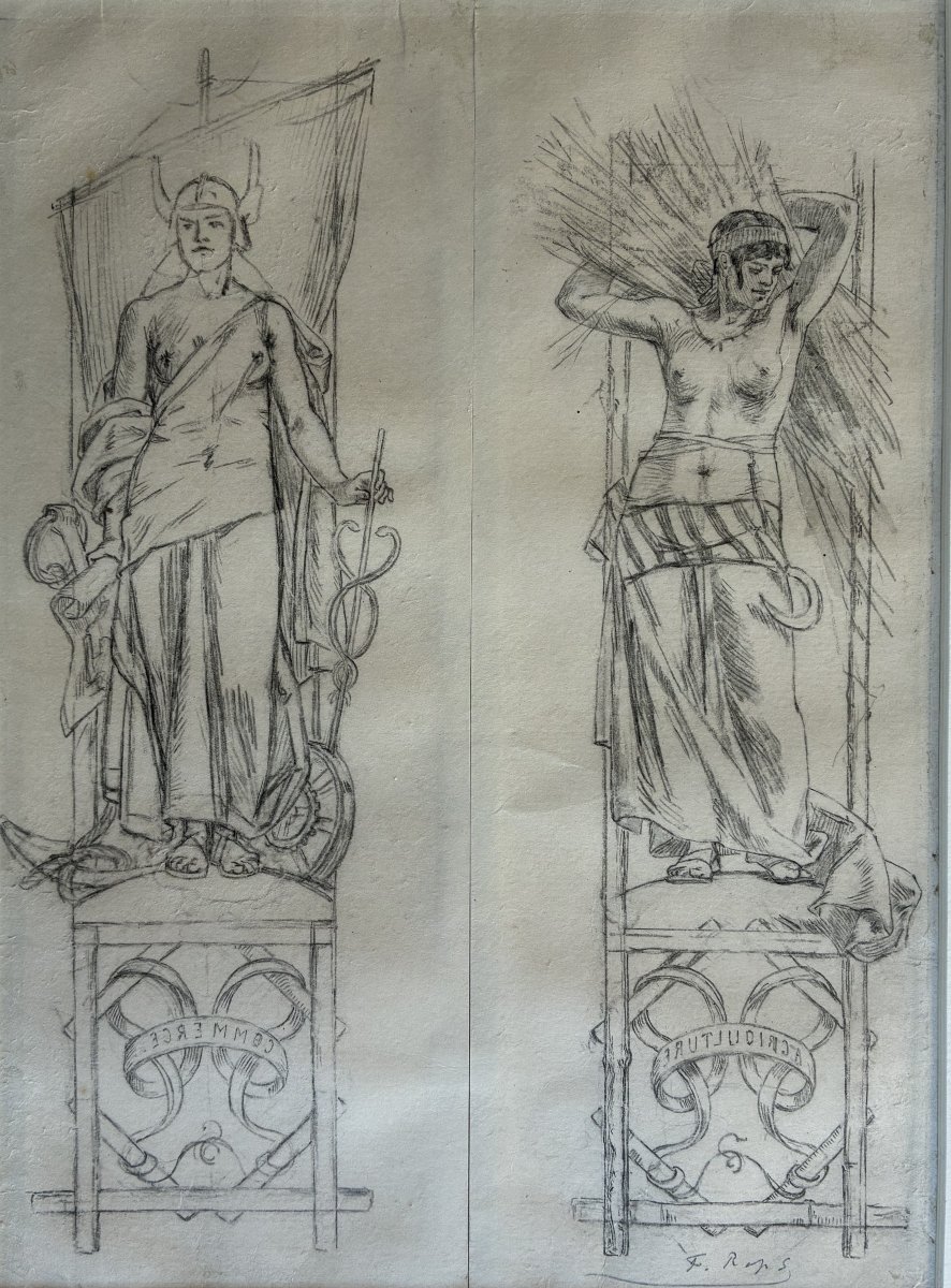 Félicien Rops - Original Signed Drawing