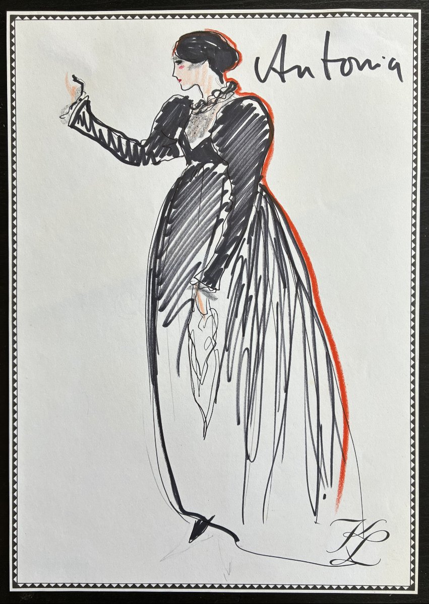 Karl Lagerfeld - Original Drawing - The Tales Of Hoffmann