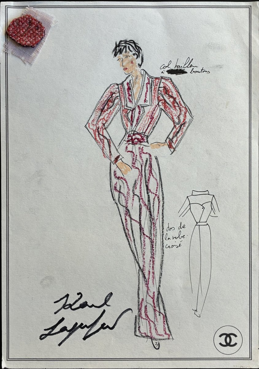 Karl Lagerfeld - Original Drawing - Coco Chanel