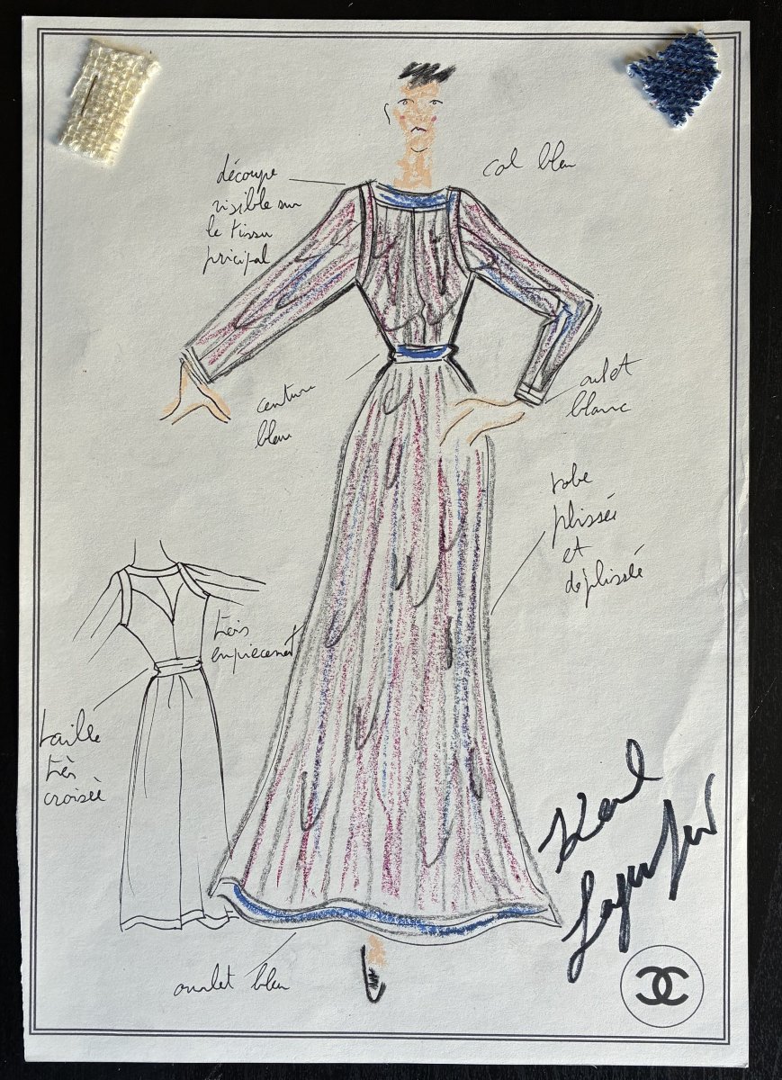 Karl LAGERFELD - dessin croquis original