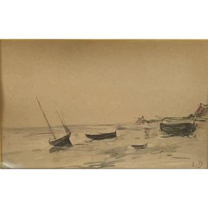 Eugène Boudin - Original Watercolor Drawing
