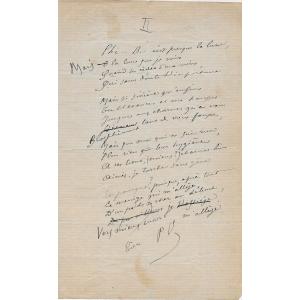 Paul Verlaine – Poème Autographe Signé
