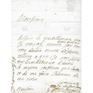 François Duc De La Rochefoucauld – Lettre Autographe Signée - Maximes