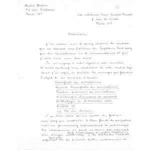 André Breton – Signed Autograph Letter