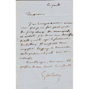 Eugène Delacroix – Lettre Autographe Signée