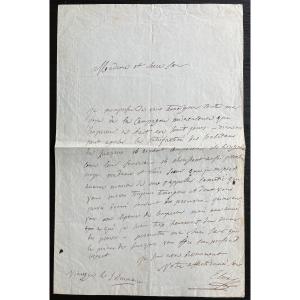 Elisa Bonaparte - Autograph Letter Signed To The Empress Josephine