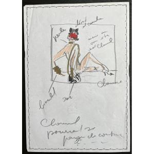 Karl LAGERFELD - dessin mode original