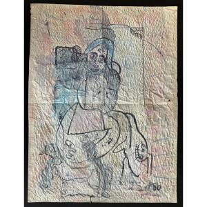 Gaston Chaissac - Original Signed Watercolor Drawing