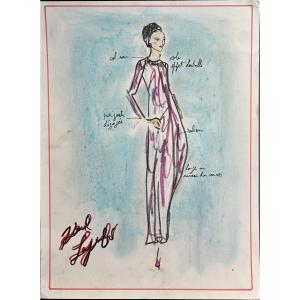 Karl LAGERFELD - dessin coriginal