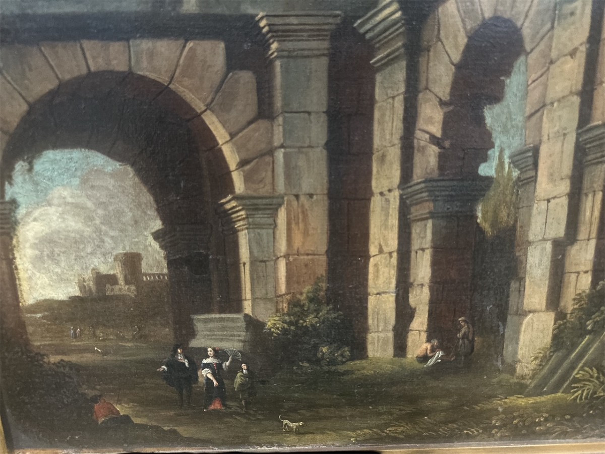 Architecture, huile sur toile-photo-4