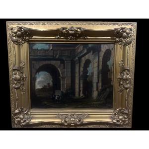 Architecture, huile sur toile