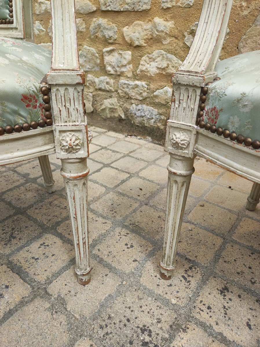 Paire De Fauteuils Louis XVI -photo-2