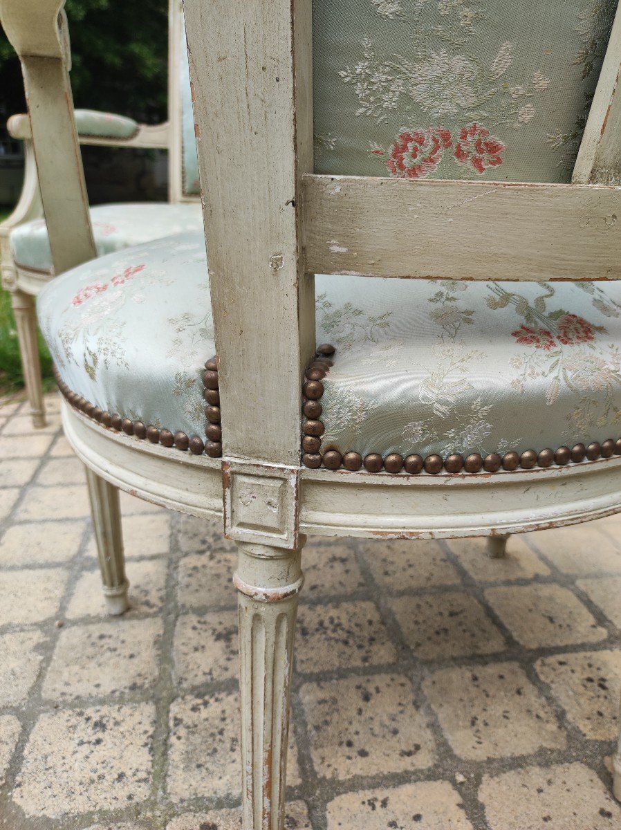 Paire De Fauteuils Louis XVI -photo-3