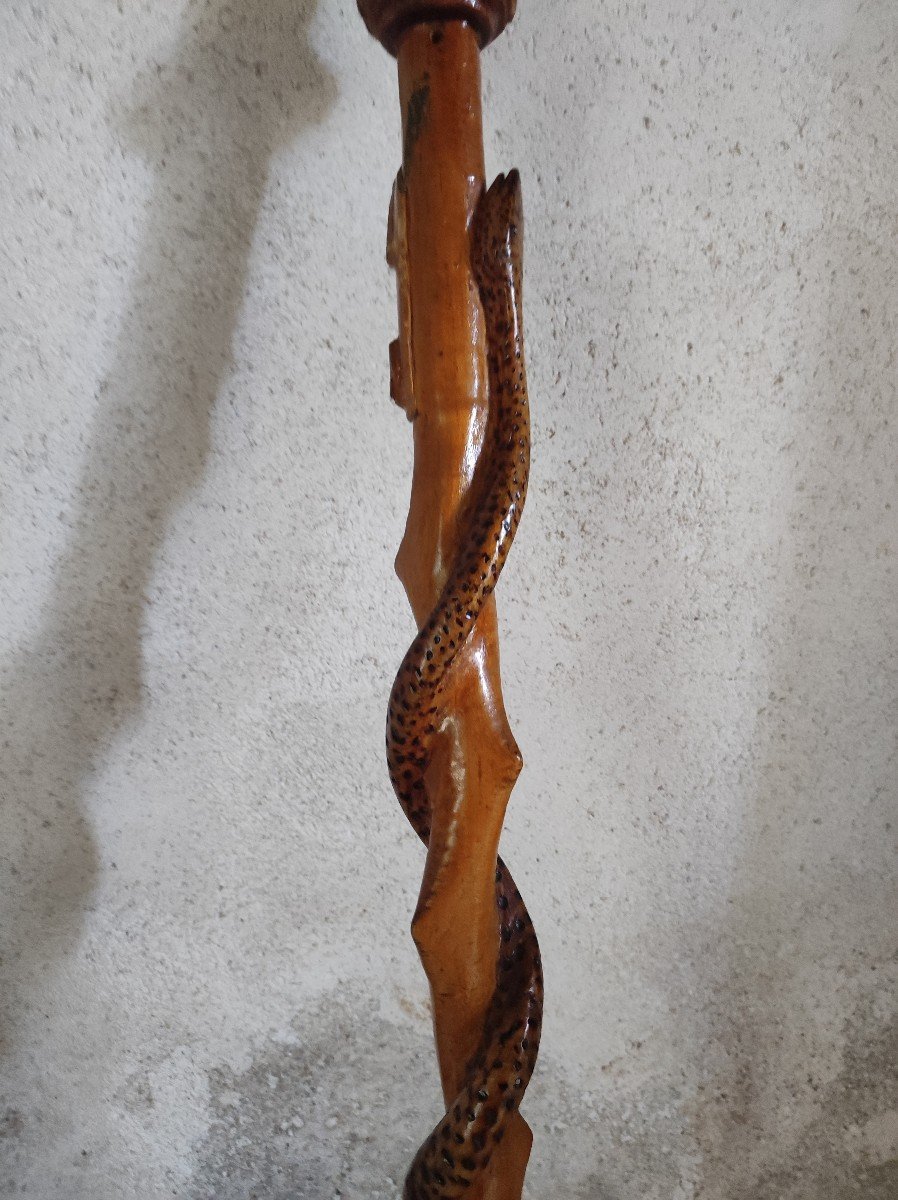 Canne Sculptée De Soldat 1940-photo-2