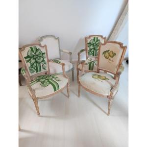 Suite Of 4 Armchairs Stamped Fc.menant
