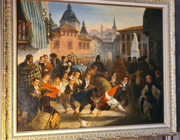 Enfants de Madrid jouant à la Corrida peint par Hélène Feillet
