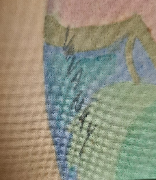 "Jeune Fille se coiffant" (Peinture Vietnamienne sur soie de Vo Van Ky)-photo-3