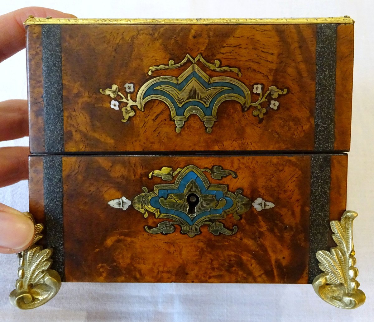 Coffret Boîte En Marqueterie D’époque milieu du XIXème siècle-photo-3