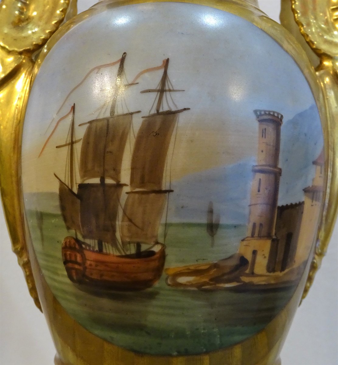 Pair Of 19th Century Paris Porcelain Vases-photo-2