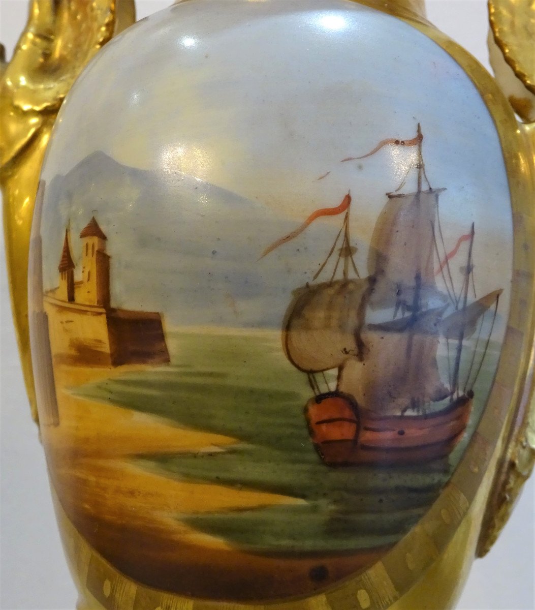Pair Of 19th Century Paris Porcelain Vases-photo-3