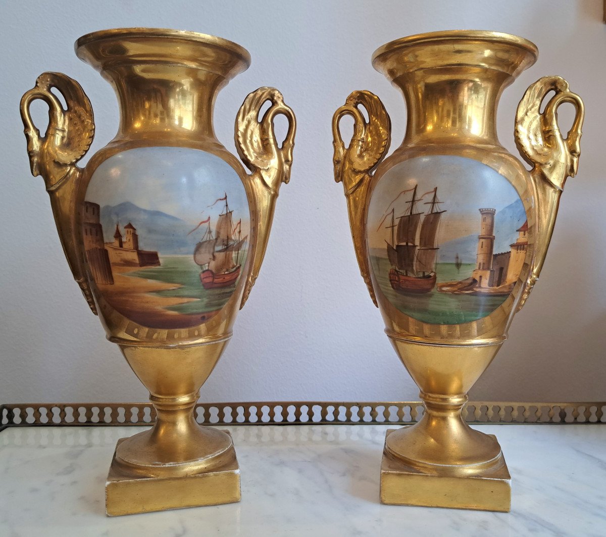 Pair Of 19th Century Paris Porcelain Vases