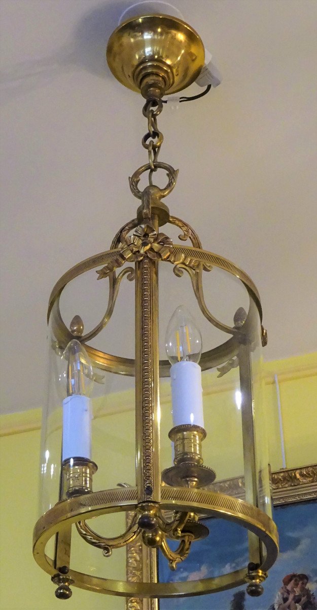 Lanterne De Vestibule aux noeuds de rubans de Style Louis XVI-photo-2
