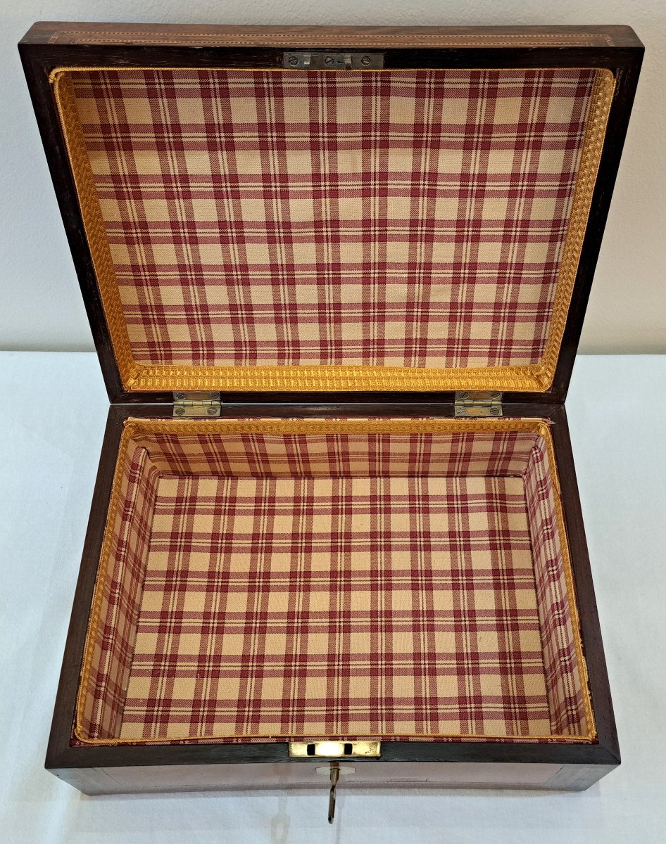 Large 19th Century Marquetry Jewelry Box-photo-3